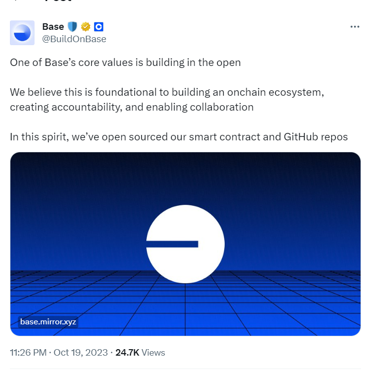 Coinbase Announces Sharing Source Code For Layer-2 Network