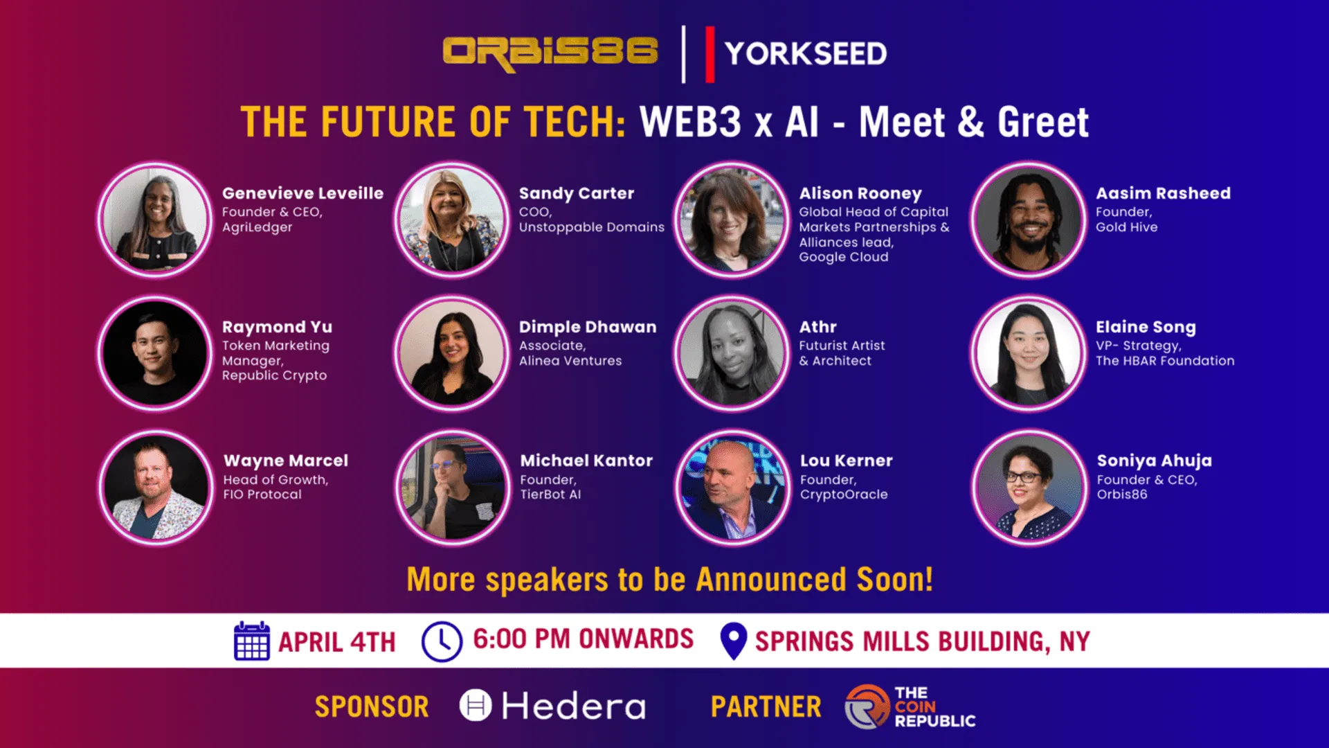 Orbis86 & Hedera Present “Future of Tech: Web3 X AI – Meet & Greet” with Industry Leaders from HBAR Foundation, Google Cloud and More!