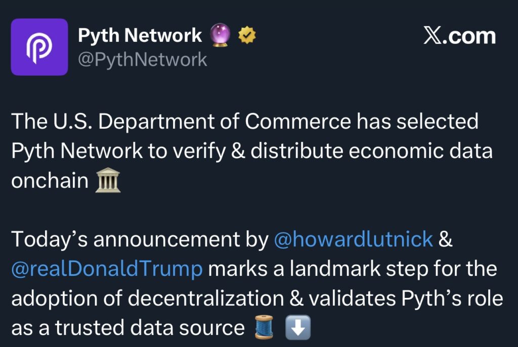 Pyth Network Announcement | Source: X