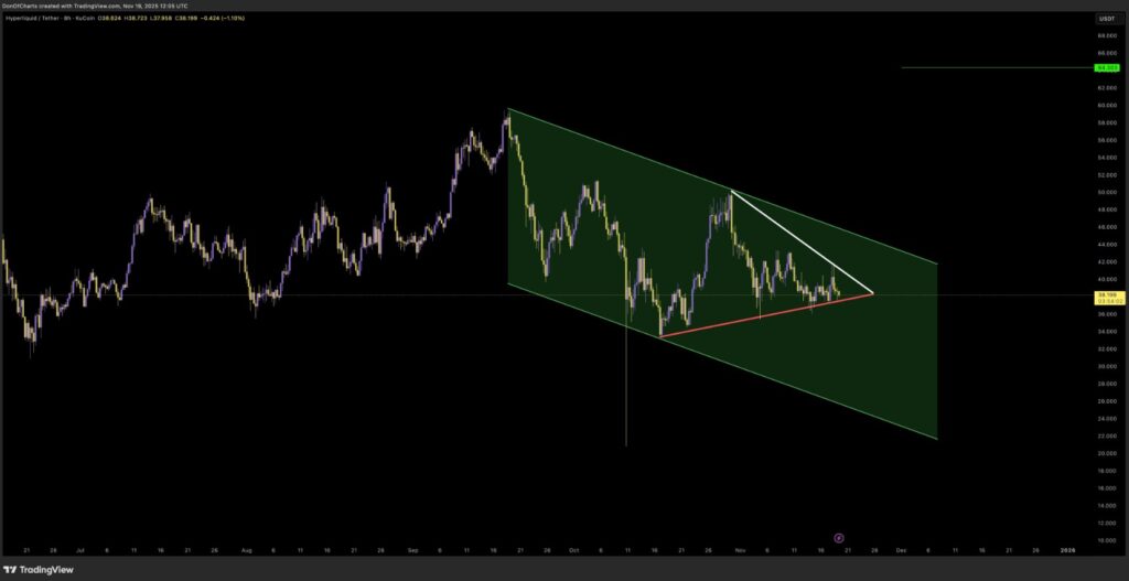 Hyperliquid (HYPE) тестирует ключевую поддержку после кратковременного разворота ралли на 6%