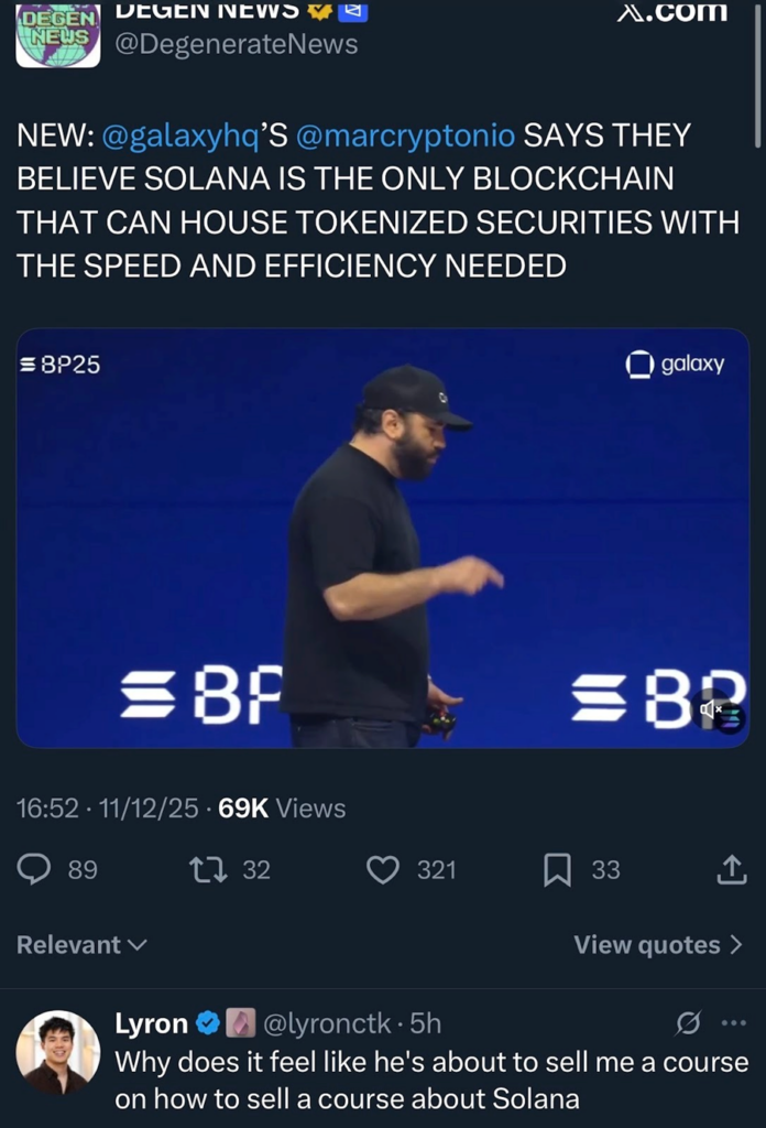 Galaxy Backs Solana | Source: X