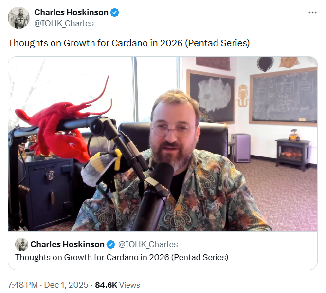 План развития Кардано на 2026 год | Источник: Чарльз Хоскинсон