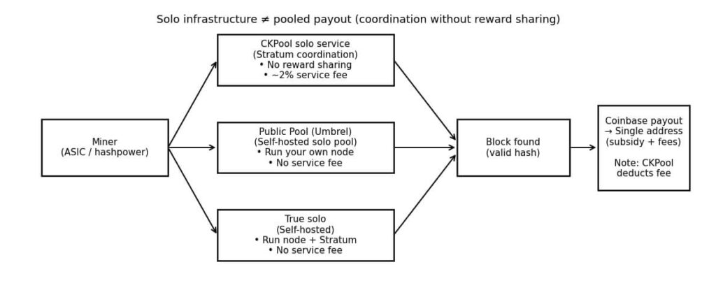 Bitcoin News: Solo Mining & Pooled Payout Coordination