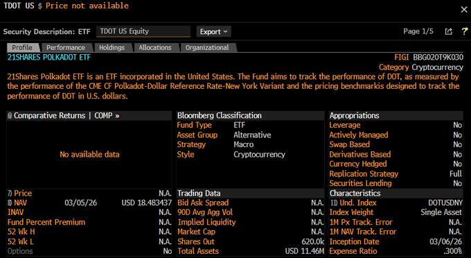 Polkadot ETF TDOT | Source: X