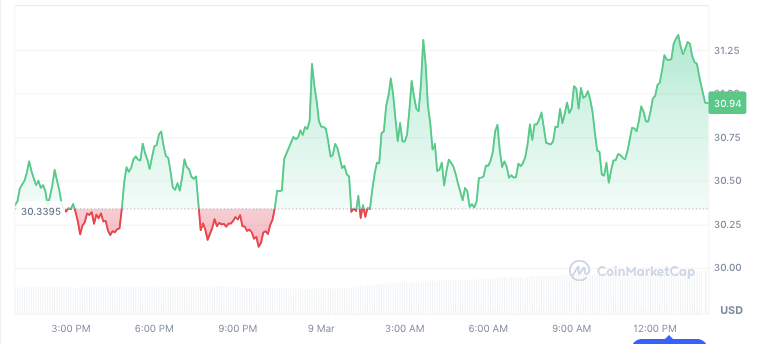 HYPE/USD Price Over the Past 24 hours | Source: CoinMarketCap