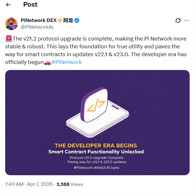 Pi Network Upgrade in Focus | Source. X