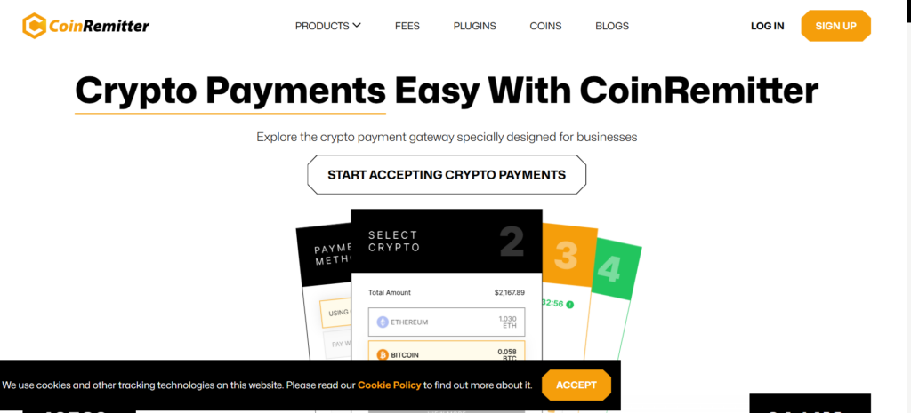 Официальная страница криптоплатежного шлюза CoinRemitter | Источник: coinremitter.com