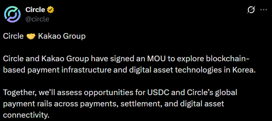 Circle and Kakao Group Sign Partnership Agreement | Source: TradingView