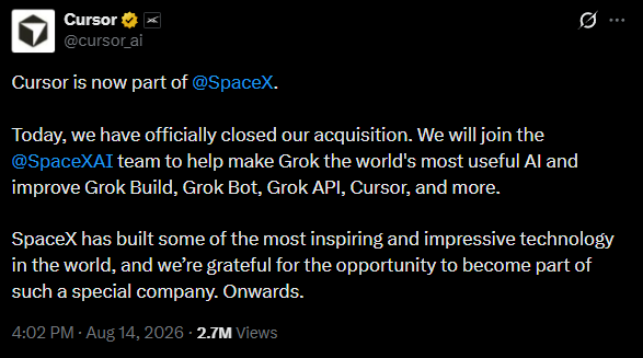 Cursor Announcement | Source: X