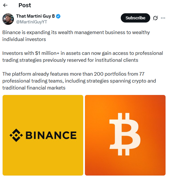 Binance News in Focus | Source: X