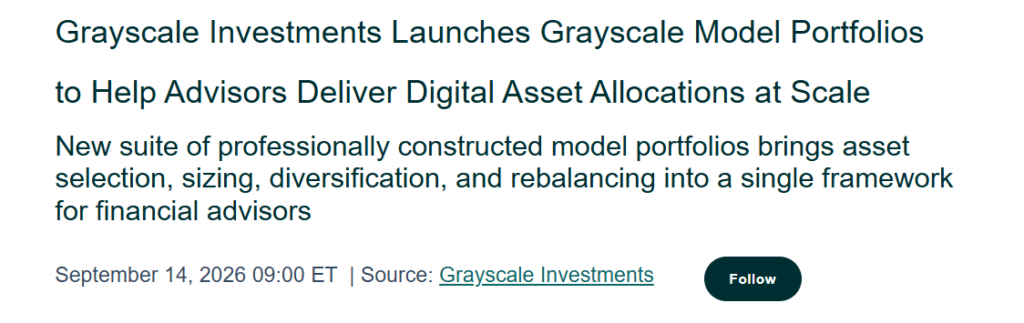 Grayscale Official Announcement | Source: GlobeNewsWire